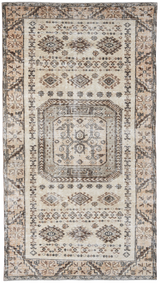 Beige Distressed Vintage Turkish Area Rug