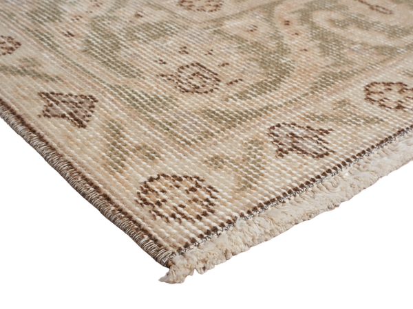 Beige Orange Distressed Vintage Turkish Area Rug