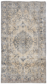 Beige Distressed Vintage Turkish Area Rug